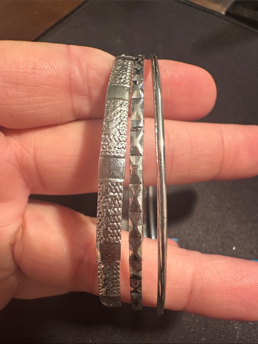 Silver Tone Women’s Bangle Bracelet Set
243 - Picture 2 of 2